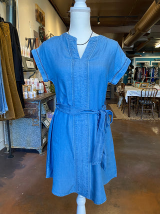 Chambray Mini Shirt Dress