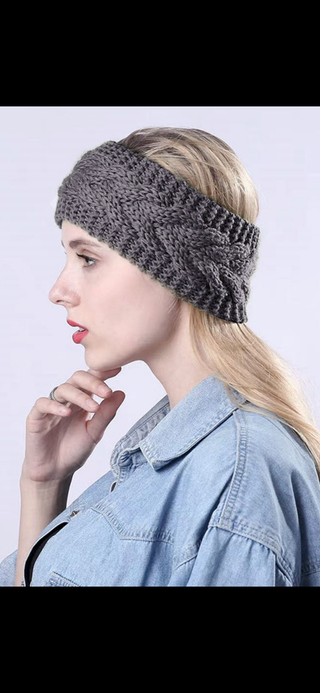CHLOE CROCHET CABLE KNITTED HEADBAND WARMER