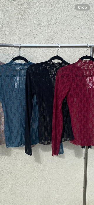The Dakota High Neck Sheer Mesh Lace Top