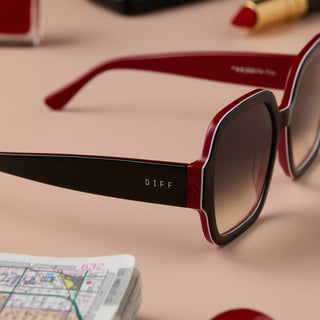 Diff Eyewear: Dionne Black and Grey Gradient Sunglasses
