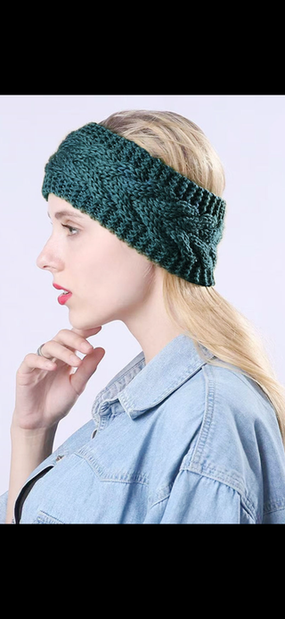 CHLOE CROCHET CABLE KNITTED HEADBAND WARMER