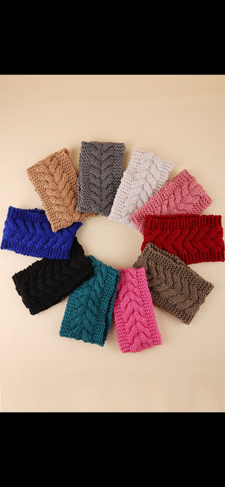 CHLOE CROCHET CABLE KNITTED HEADBAND WARMER