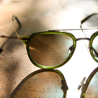 Diff Eyewear: Camden Dark Olive Crystal Sunglasses