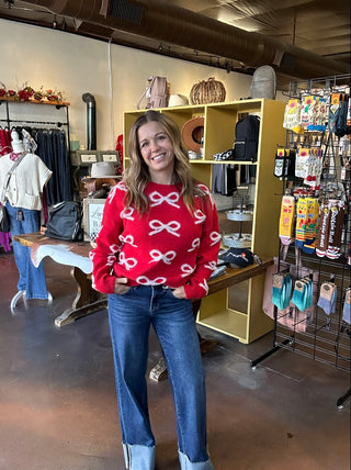 The Bella Bow Knit Sweater Top