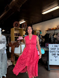 Short Sleeve Coral Lace Zip Front Dress