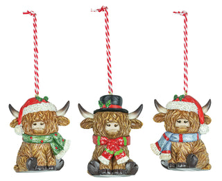 Christmas Highland Cow Ornament