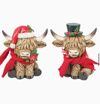 Festive Christmas Highlander Cow ￼