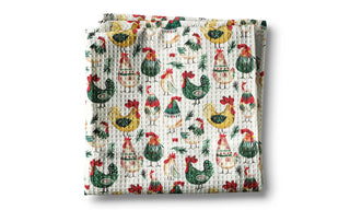 Christmas Chicken Collage Towel