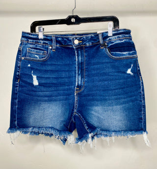 PLUS Raw Frayed Denim Shorts