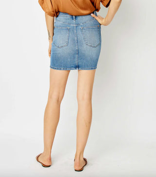 Tummy Control Denim Skirt