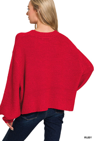 HARPER OVERSIZED BALOON SLEEVE SWEATER