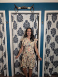 Floral Chiffon Flutter Sleeve Dress