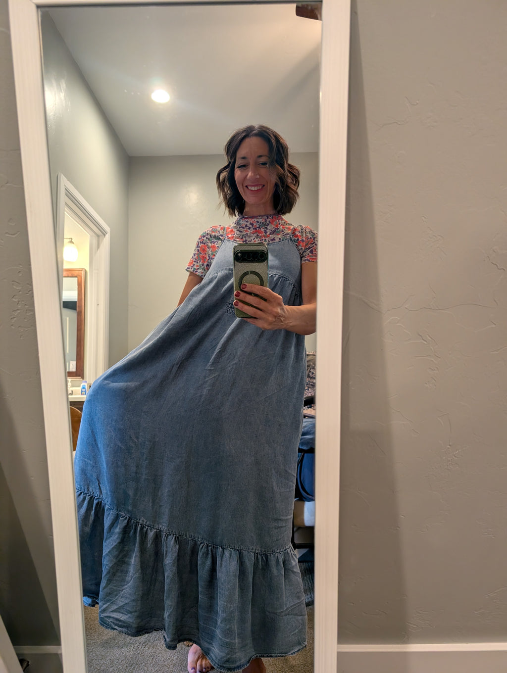 Denim Chambray Maxi Dress