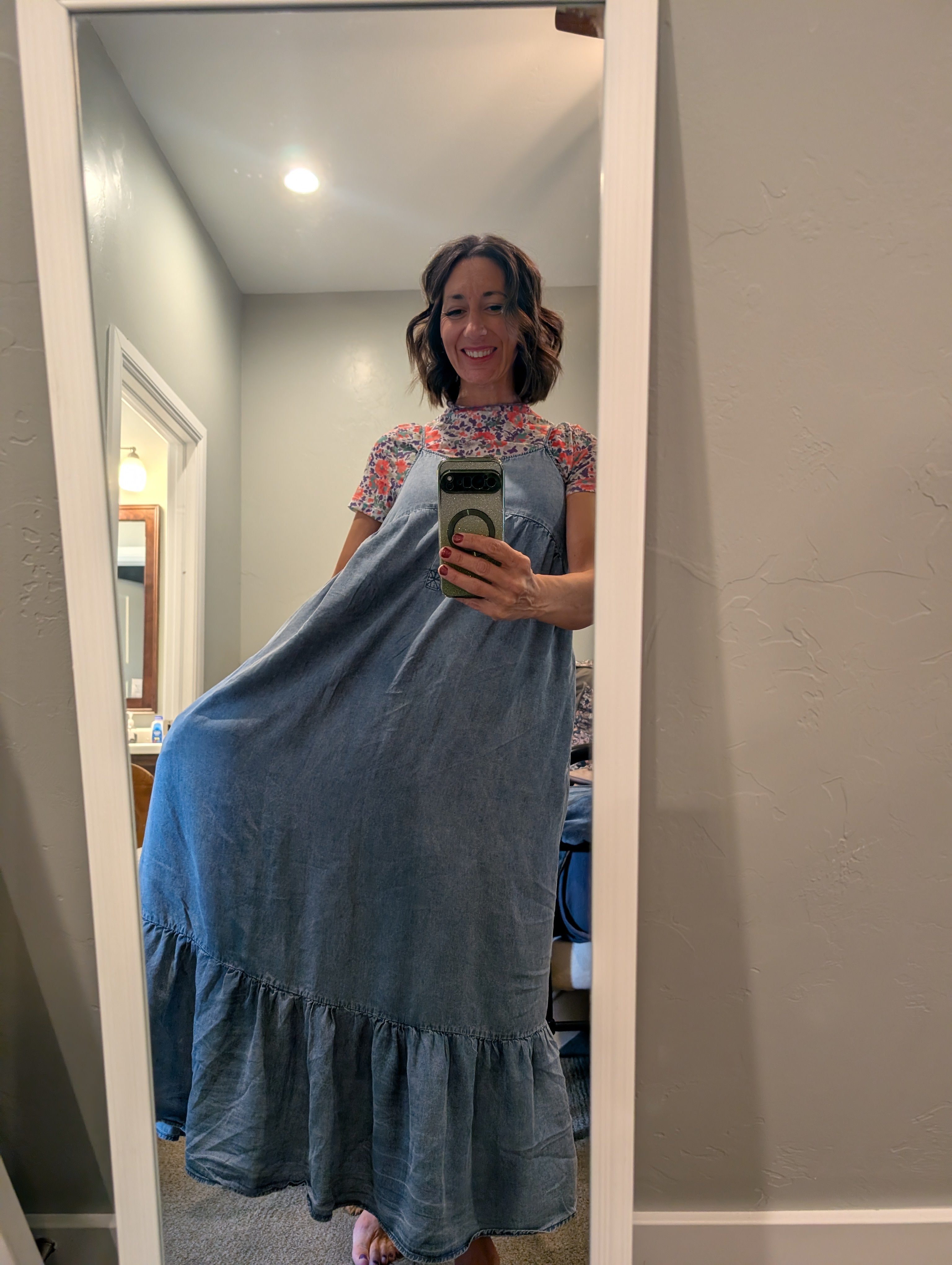 Denim Chambray Maxi Dress