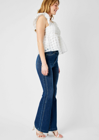 Kelly High Rise Angled Side Seam Flare Jeans