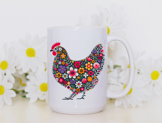 Floral Vintage Chicken Mug