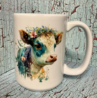 Watercolor Farm Cow Mug