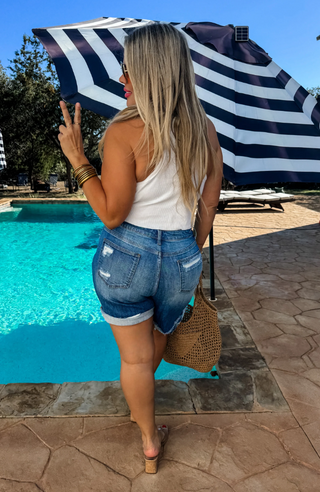 Georgia Distressed Jean Shorts