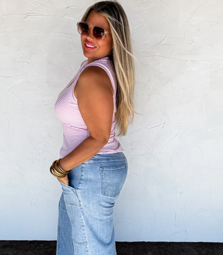 Bianca Striped Ribbed Tank
