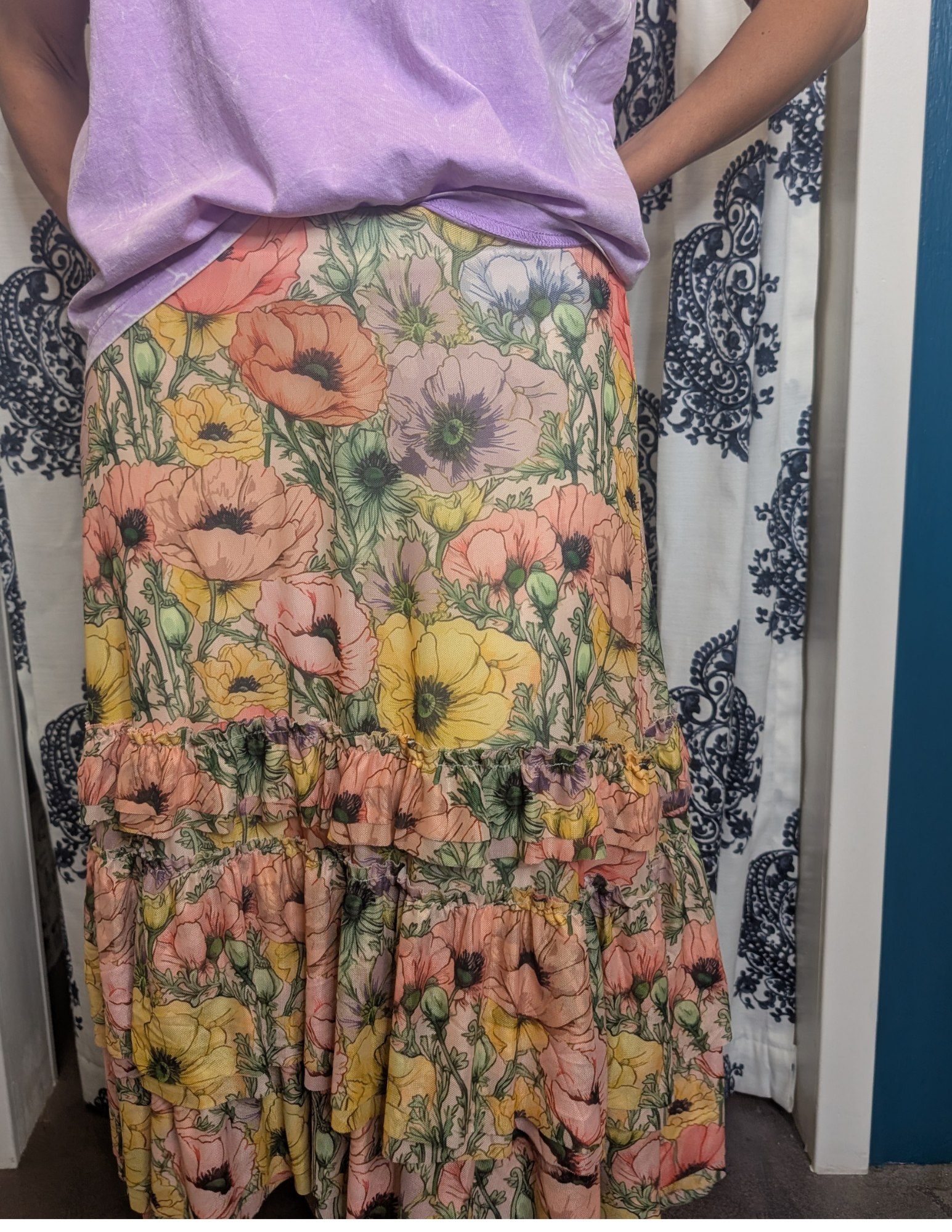 Butter Soft Floral Midi Skirt