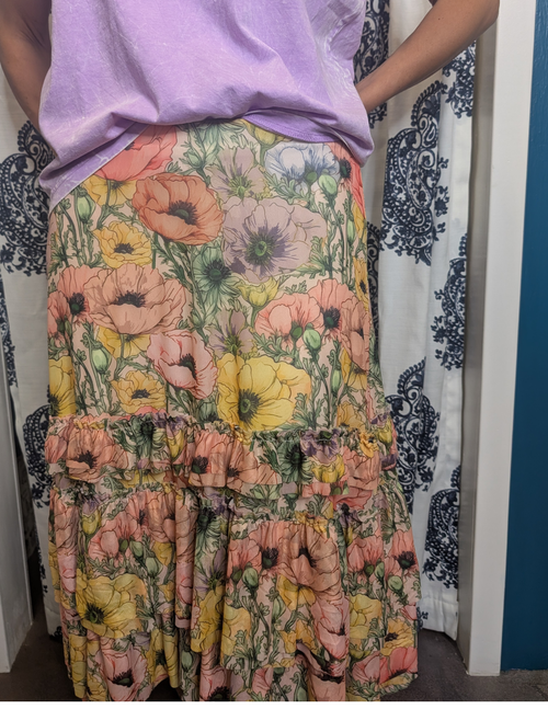 Butter Soft Floral Midi Skirt