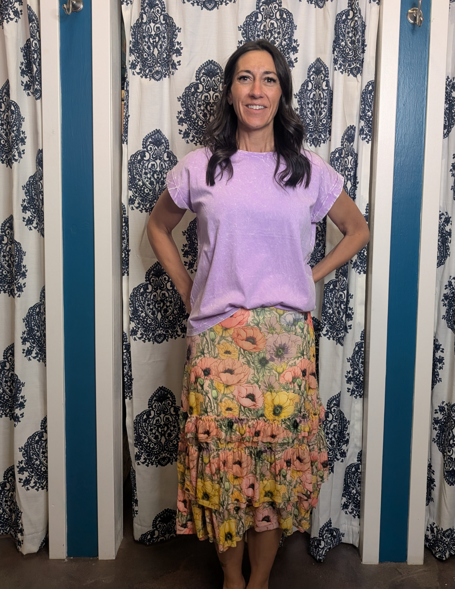 Butter Soft Floral Midi Skirt