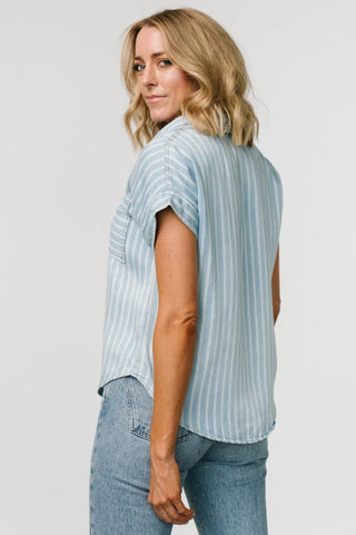 Coastal Casual Striped Button-Up