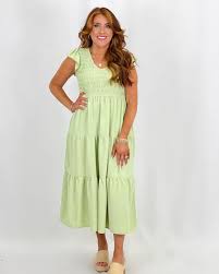 Flutter Sleeve Midi Dress